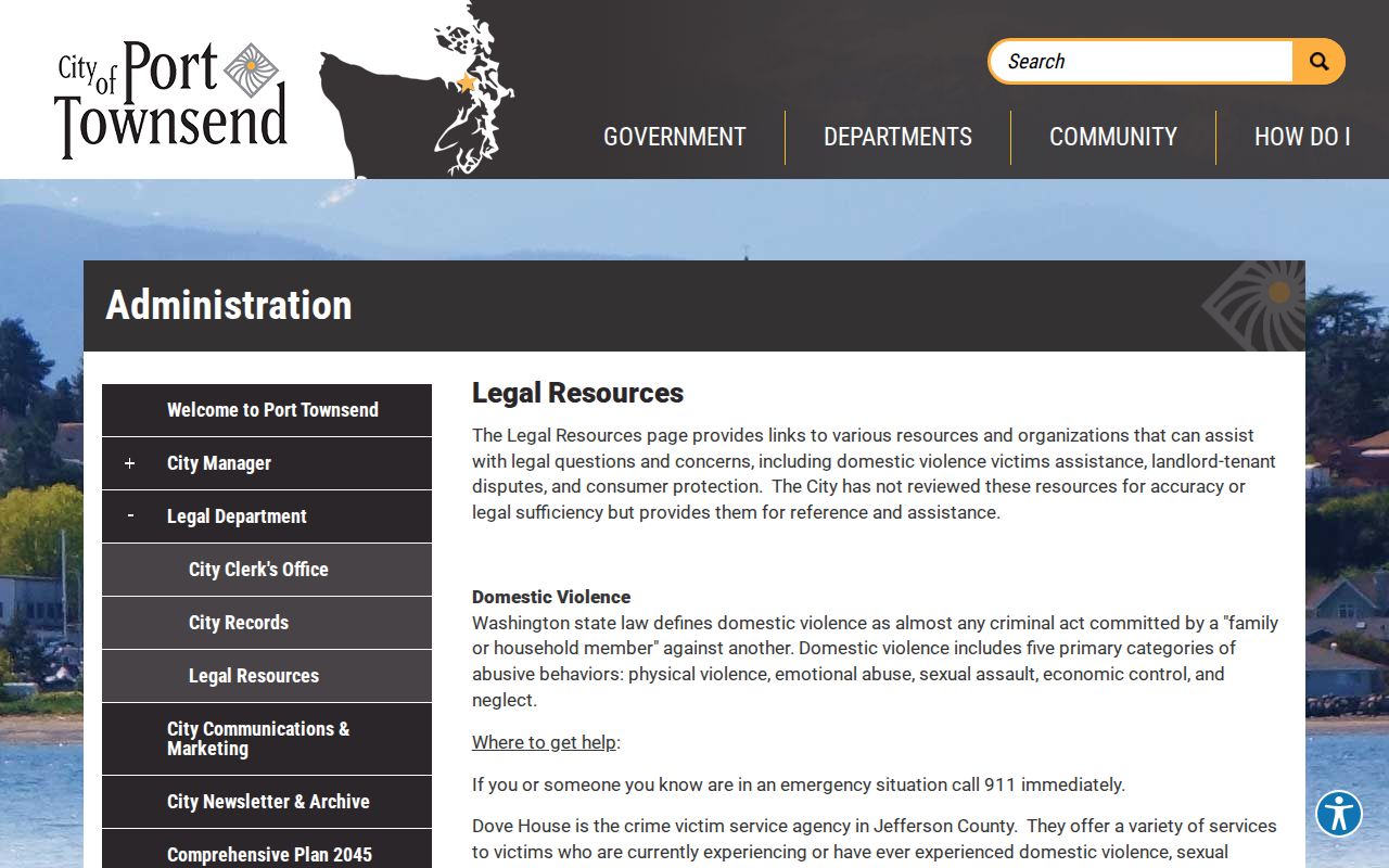 Port Townsend court docket legal resources routing page